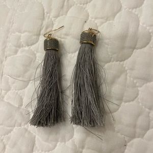 Grey tassel earrings